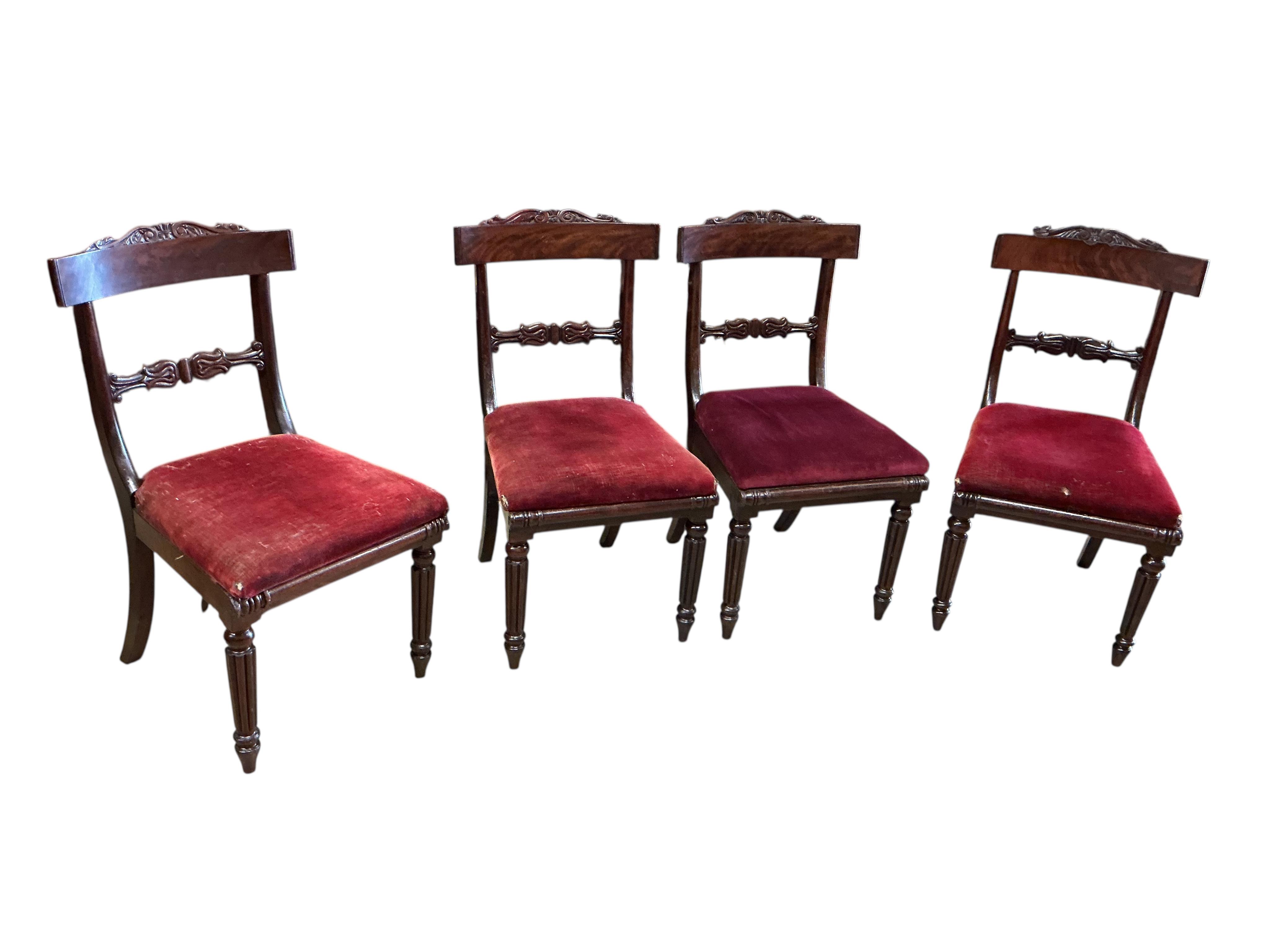 A set of eight Regency mahogany dining chairs